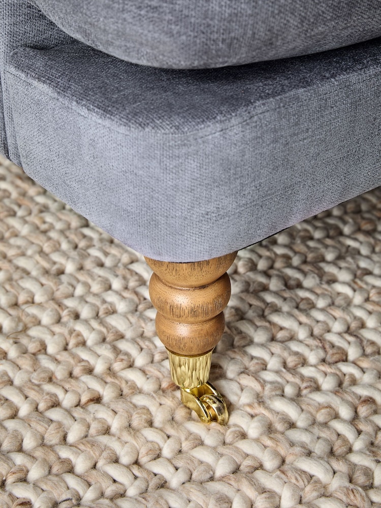 Fine Chenille Granite Blue Delia Grande Accent Chair - Image 2 of 10