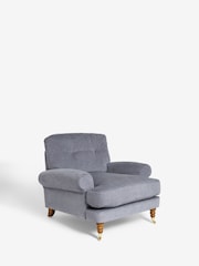 Fine Chenille Granite Blue Delia Grande Accent Chair - Image 6 of 10