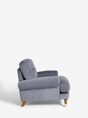 Fine Chenille Granite Blue Delia Grande Accent Chair - Image 7 of 10