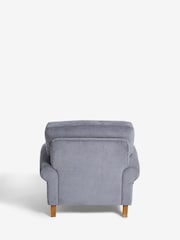 Fine Chenille Granite Blue Delia Grande Accent Chair - Image 8 of 10