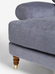 Fine Chenille Granite Blue Delia Grande Accent Chair - Image 9 of 10