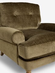 Plush Chenille Moss Green Delia Grande Accent Chair - Image 10 of 11