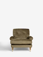 Plush Chenille Moss Green Delia Grande Accent Chair - Image 6 of 11