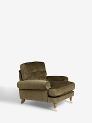 Plush Chenille Moss Green Delia Grande Accent Chair - Image 7 of 11