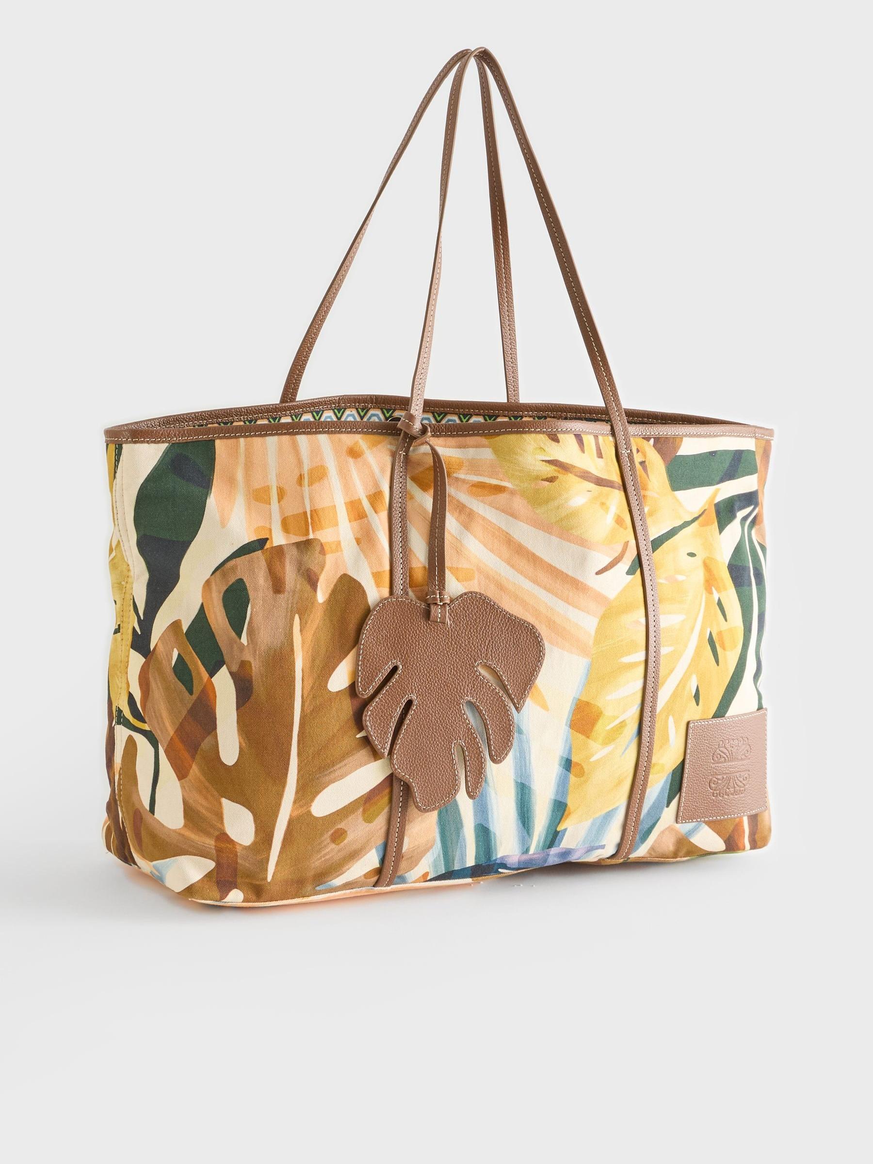 Palm print beach bag discount