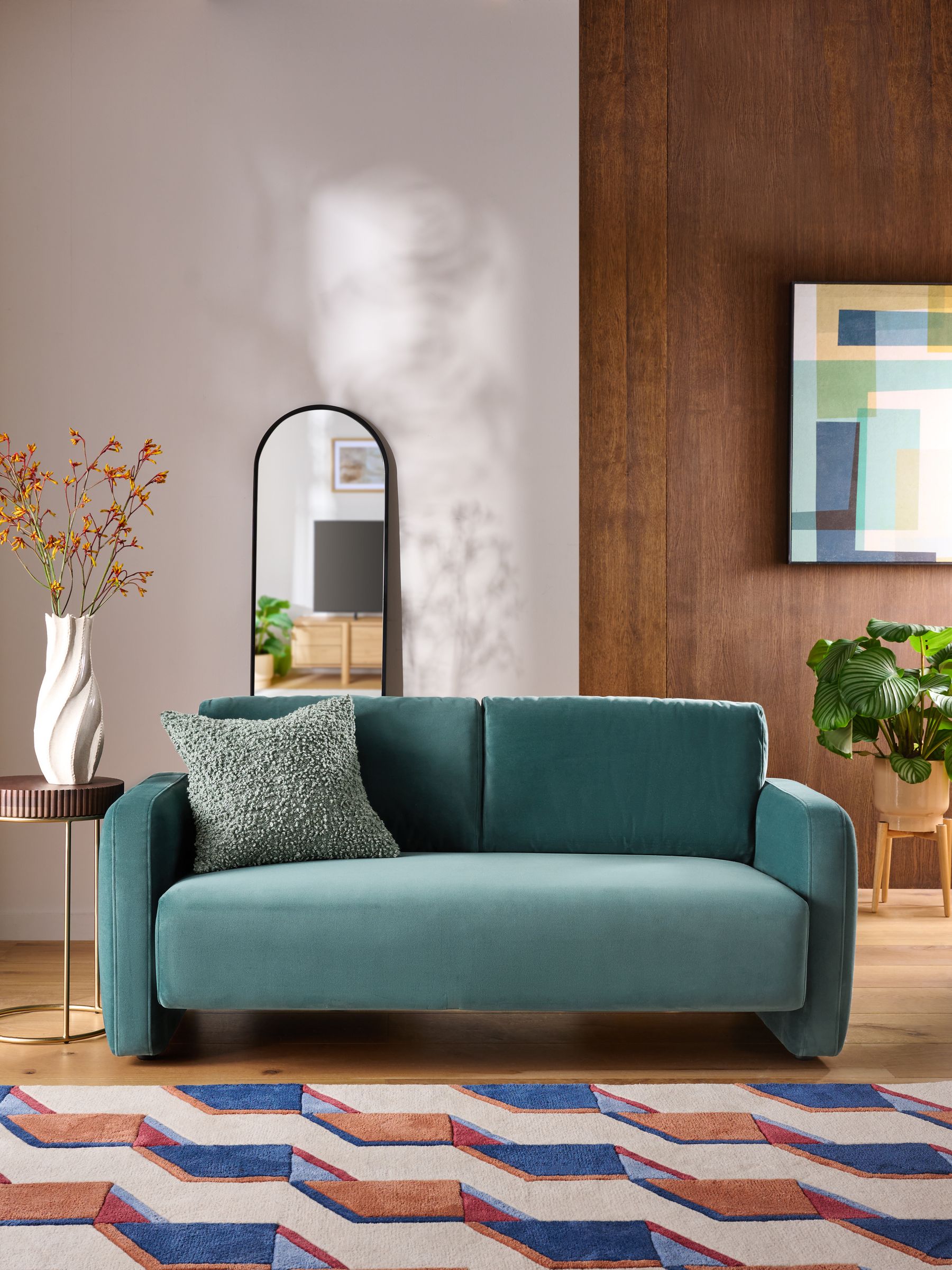 Buy Soft Velvet Marine Blue Arden 3 Seater Sofa from the Next UK online shop