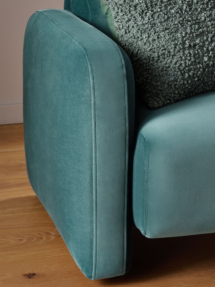 Soft Velvet Marine Blue Arden 3 Seater Sofa - Image 2 of 8