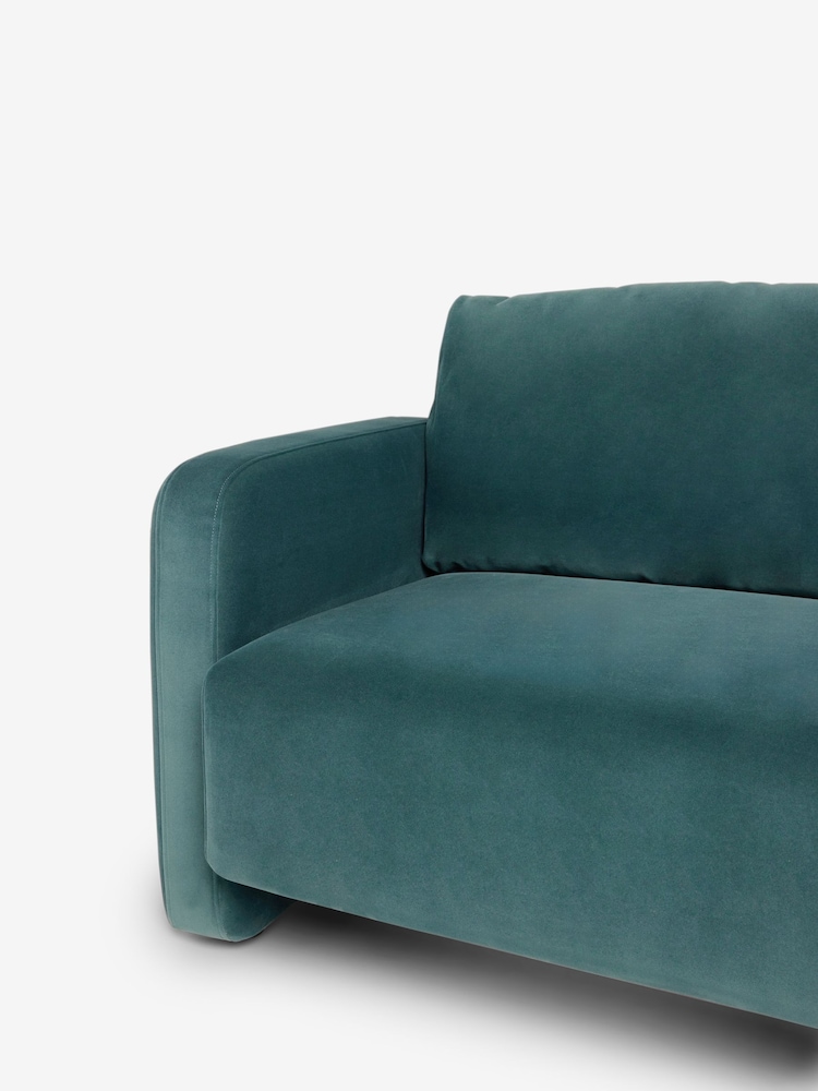 Soft Velvet Marine Blue Arden 3 Seater Sofa - Image 8 of 8