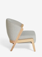 Light Oak Effect Frame Tweedy Plain Light Grey Turner Wooden Accent Chair - Image 9 of 12