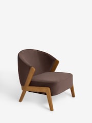 Bronx Frame Soft Velvet Chocolate Brown Turner Wooden Accent Chair - Image 3 of 9