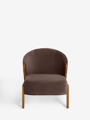 Bronx Frame Soft Velvet Chocolate Brown Turner Wooden Accent Chair - Image 6 of 9