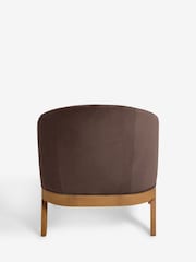 Bronx Frame Soft Velvet Chocolate Brown Turner Wooden Accent Chair - Image 8 of 9