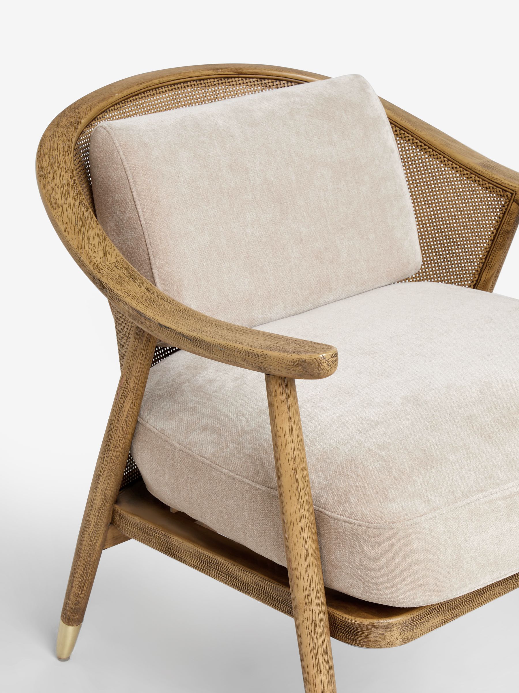 Buy Bronx Frame Relaxed Chenille Light Natural Reuben Curved Wooden ...