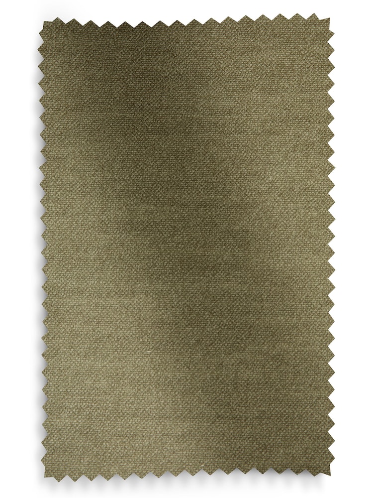 Bronx Frame Relaxed Chenille Light Olive Green Reuben Curved Wooden Rattan Accent Chair - Image 10 of 10