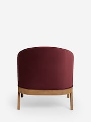Bronx Frame Soft Velvet Cranberry Red Turner Wooden Accent Chair - Image 10 of 12