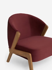 Bronx Frame Soft Velvet Cranberry Red Turner Wooden Accent Chair - Image 11 of 12
