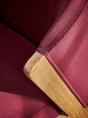 Bronx Frame Soft Velvet Cranberry Red Turner Wooden Accent Chair - Image 3 of 12
