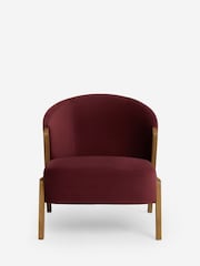 Bronx Frame Soft Velvet Cranberry Red Turner Wooden Accent Chair - Image 7 of 12