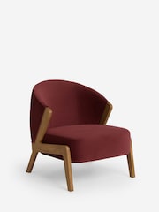 Bronx Frame Soft Velvet Cranberry Red Turner Wooden Accent Chair - Image 8 of 12