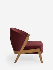 Bronx Frame Soft Velvet Cranberry Red Turner Wooden Accent Chair - Image 9 of 12
