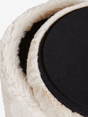 Oslo Faux Fur Light Natural Storage Stool - Image 7 of 8