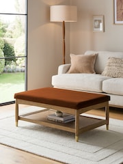 Soft Velvet Rust Brown Flinton Upholstered Coffee Table - Image 1 of 9