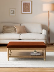 Soft Velvet Rust Brown Flinton Upholstered Coffee Table - Image 2 of 9