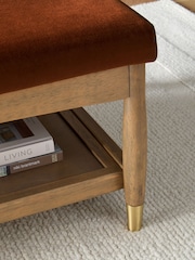 Soft Velvet Rust Brown Flinton Upholstered Coffee Table - Image 3 of 9
