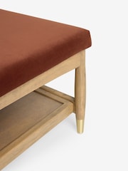 Soft Velvet Rust Brown Flinton Upholstered Coffee Table - Image 8 of 9