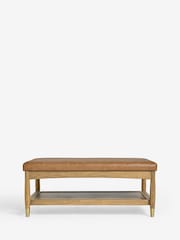 Vintaged Faux Leather Light Brown Flinton Upholstered Coffee Table - Image 3 of 7