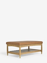 Vintaged Faux Leather Light Brown Flinton Upholstered Coffee Table - Image 5 of 7