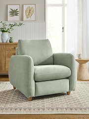 Fine Chenille Mint Green Lennox Arm Chair - Image 1 of 10