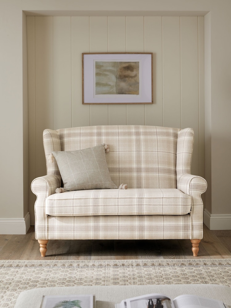 Versatile Check Light Natural Sherlock Small Sofa - Image 2 of 10