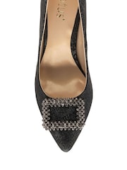 Lotus Black Snake-Print Court Shoes - Image 4 of 4
