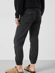 Hush Black Riley Washed Cargo Trousers - Image 2 of 5