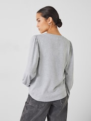 Gris - Hush Emily Manche bouffante 100% coton en jersey - Image 3 of 5