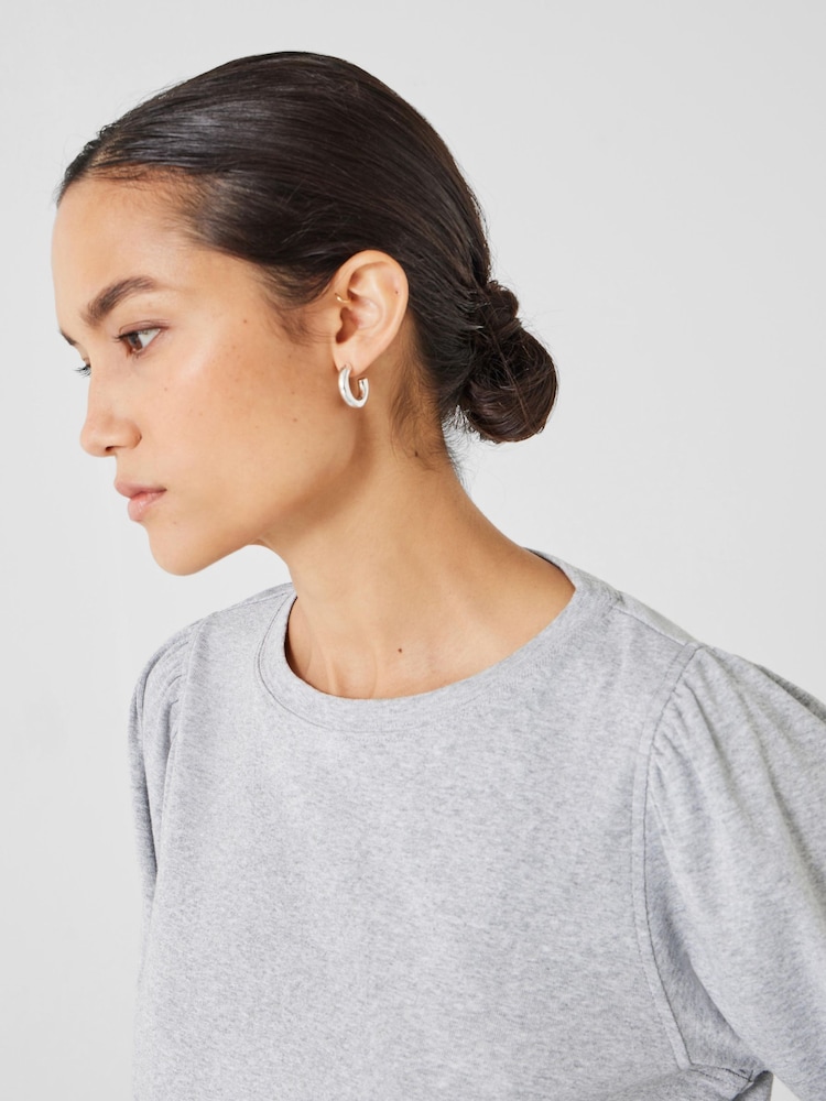 Gris - Hush Emily Manche bouffante 100% coton en jersey - Image 4 of 5