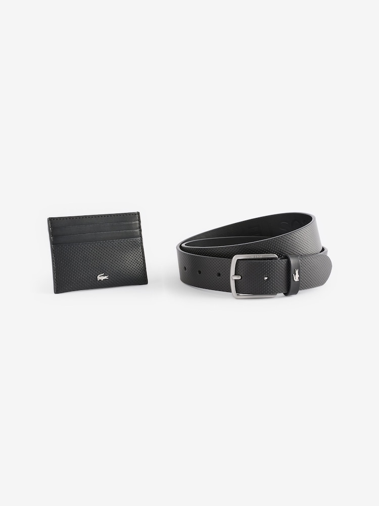 Lacoste Leather Belt and Card Holder Gift Set - Image 1 of 2