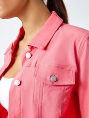 Roman Pink Chrome Stretch Denim Jacket - Image 5 of 5
