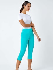 Roman Dark Green Cropped Stretch Capri Trousers - Image 3 of 5