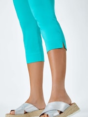 Roman Dark Green Cropped Stretch Capri Trousers - Image 5 of 5