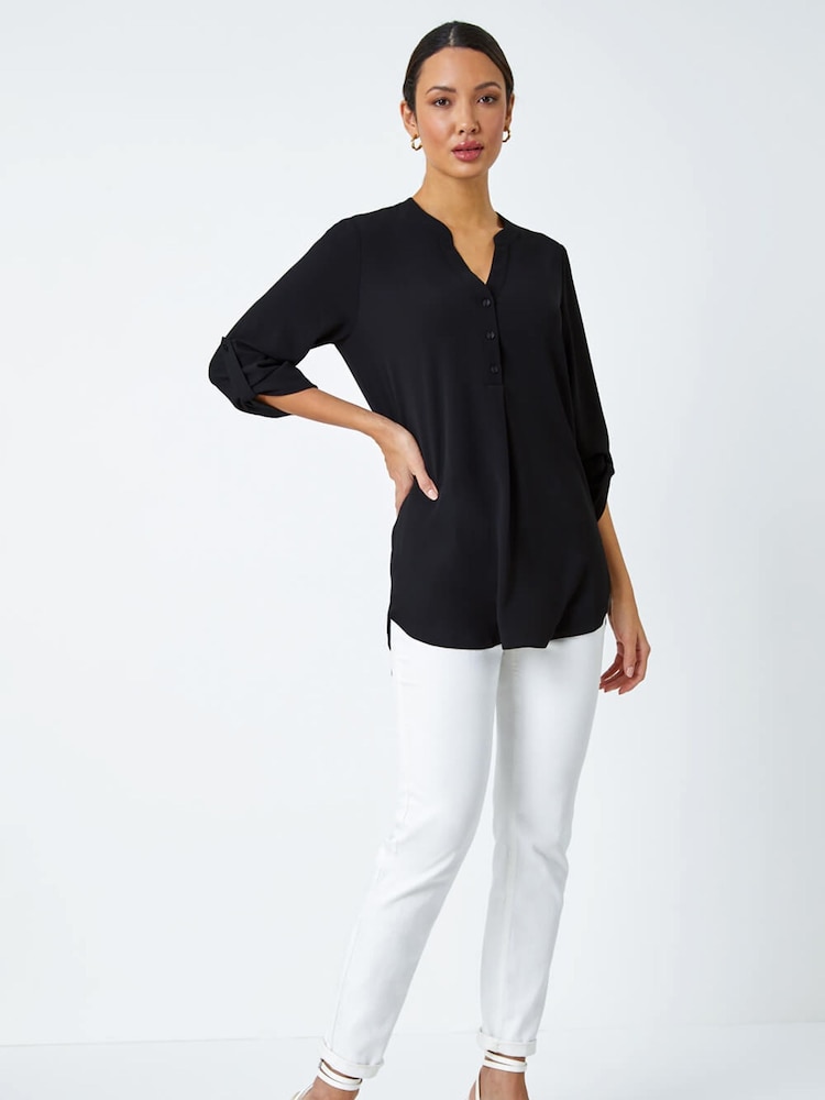 Roman Longline Tunic Stretch Blouse - Image 2 of 5 Roman Longline Tunic Stretch Blouse - Image 2 of 5