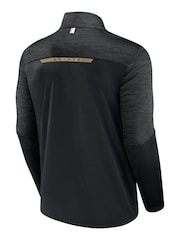 Fanatics NFL New Orleans Saints Defender Streaky Poly Quarter Zip Black Top - Image 3 of 3