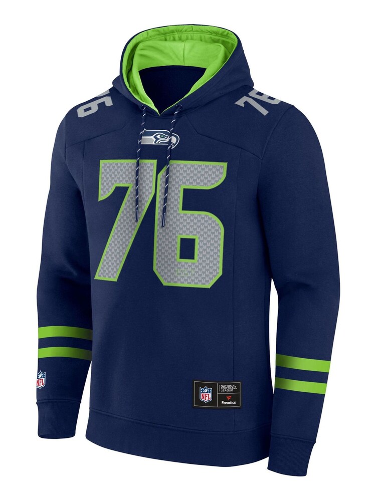 Fanatics Blue NFL Seattle Seahawks Foundations Pullover Hoodie - Image 2 of 3