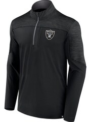 Fanatics NFL Las Vegas Raiders Defender Streaky Poly Quarter Zip Black Top - Image 2 of 3