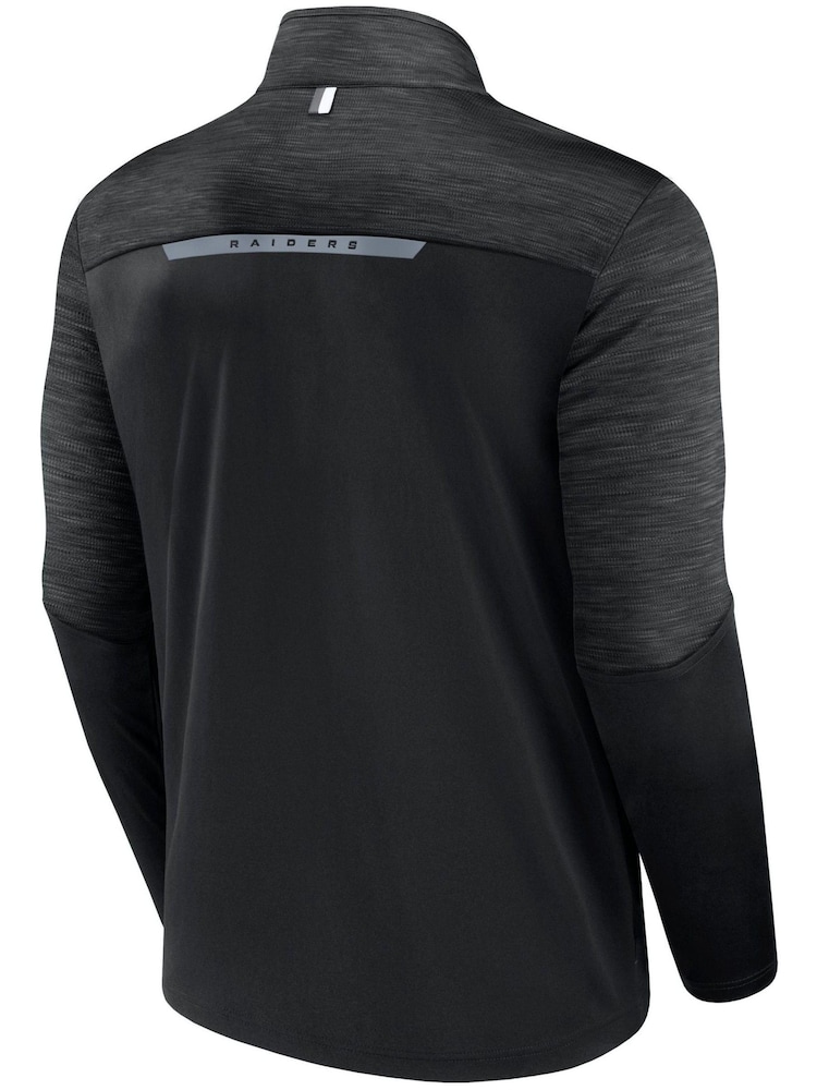 Fanatics NFL Las Vegas Raiders Defender Streaky Poly Quarter Zip Black Top - Image 3 of 3