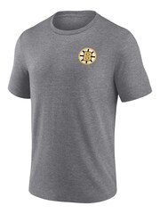 Fanatics Grey NHL Boston Bruins Heritage Triblend T-Shirt - Image 2 of 3