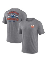 Fanatics Grey NHL Edmonton Oilers Heritage Triblend T-Shirt - Image 1 of 3