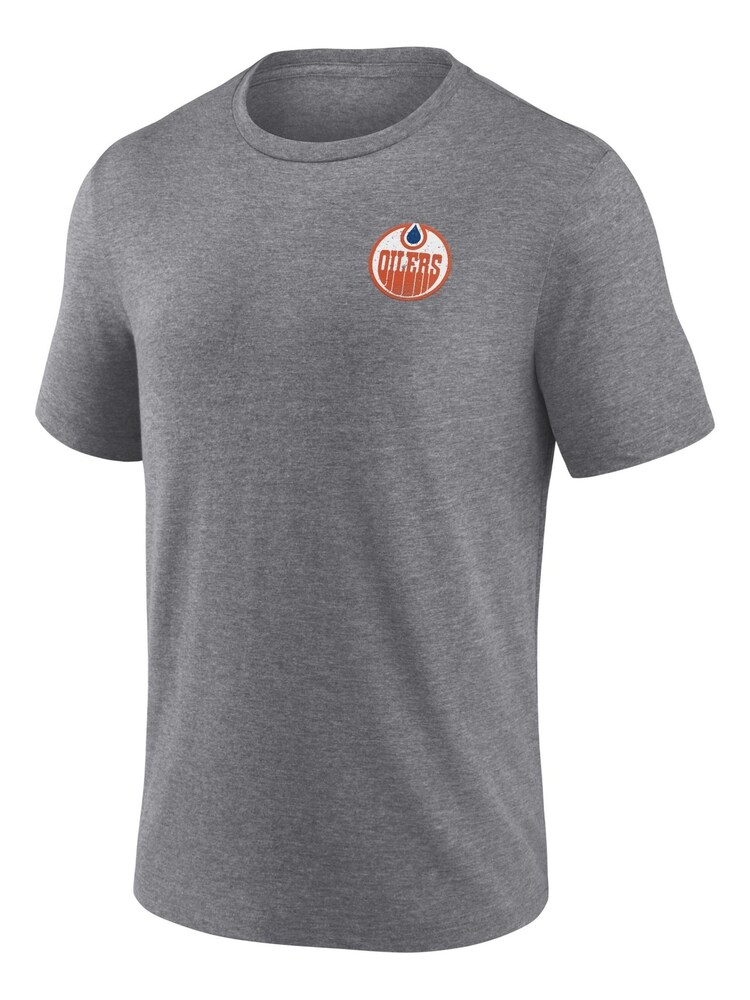 Fanatics Grey NHL Edmonton Oilers Heritage Triblend T-Shirt - Image 2 of 3 Fanatics Grey NHL Edmonton Oilers Heritage Triblend T-Shirt - Image 2 of 3