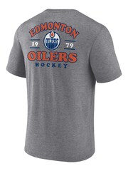 Fanatics Grey NHL Edmonton Oilers Heritage Triblend T-Shirt - Image 3 of 3